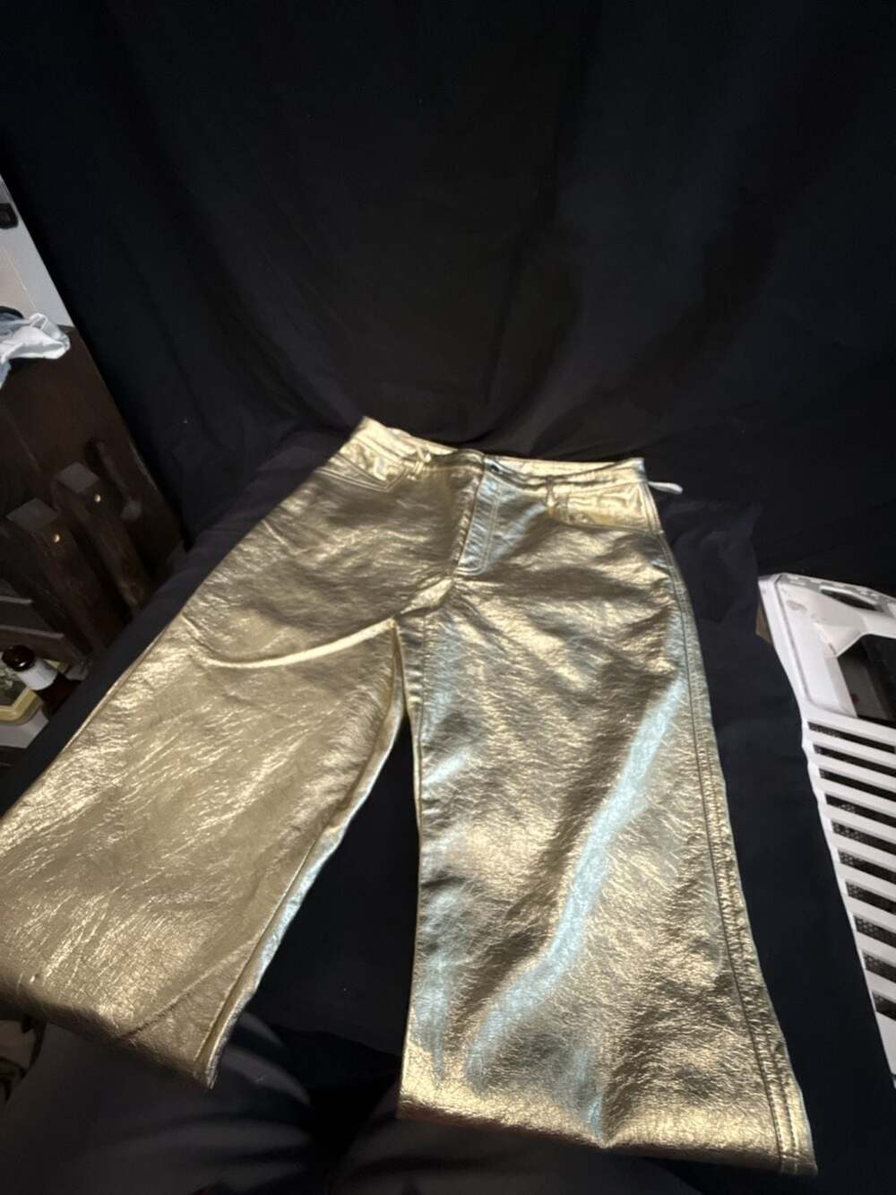 Gianni Bini Gold Metallic Wide Leg Pants